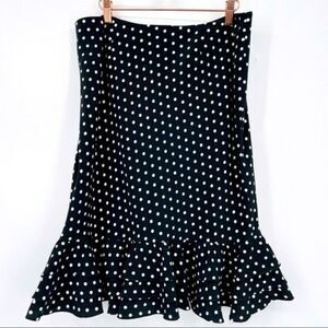 Evan Picón vintage knee length black skirt 12 BoxB white polka dots